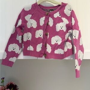 Tea Collection Pink and White Dog Pattern Sweater